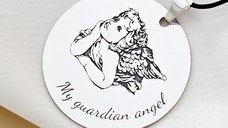Pandantiv banut 32 mm - My guardian angel - Argint 925
