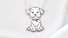 Pandantiv Bichon cu lantisor din Argint 925