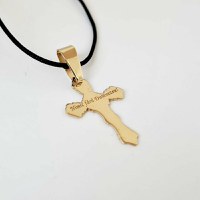 Pandantiv Cruce - Gravura personalizata - Aur Galben 14K - 1