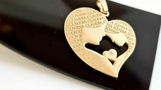 Pandantiv Inima - Legatura Mama si Fiica cu Diamant Natural - Aur Galben 14k