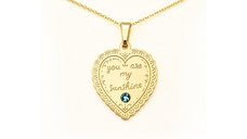 Pandantiv Inima My Sunshine cu Cristal Swarovski - Lantisor Aur Galben 14K