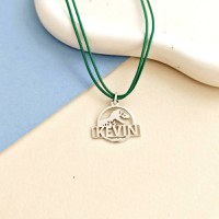 Pandantiv Jurassic Adventure - Personalizat cu nume - Argint 925 - Snur colorat - 1