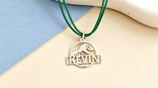 Pandantiv Jurassic Adventure - Personalizat cu nume - Argint 925 - Snur colorat