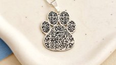 Pandantiv QR Code cu Mesaj Personalizat - Argint 925 - Labuta