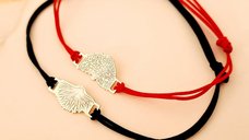 Set 2 bratari Arbore si Radacina din Aur Galben 14k cu snur reglabil