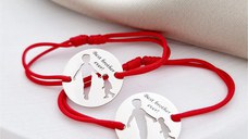 Set 2 bratari personalizate - 2 frati - Argint 925, snur reglabil