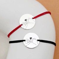 Set 2 bratari - Pinky Promise - Argint 925 - snur reglabil - 1