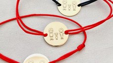 Set 3 bratari personalizate - Familie 3 membri - Banuti 15 mm - Argint 925 placat cu Aur Galben 18K - snur reglabil