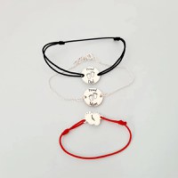 Set 3 bratari - Proud Mom - Proud Dad - Picioruse - Argint 925 - 1