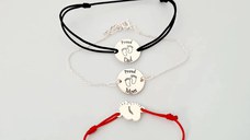 Set 3 bratari - Proud Mom - Proud Dad - Picioruse - Argint 925