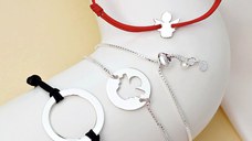 Set 3 bratari puzzle familie - Tata, mama si copil - disc, banut si ingeras - Argint 925