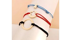 Set 3 bratari - Tata, mama si copil - Puzzle Familie - disc, banut si ingeras cu picioruse - Aur Galben 14k