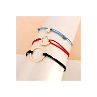 Set 3 bratari - Tata, mama si copil - Puzzle Familie - disc, banut si ingeras cu picioruse - Aur Galben 14k - 1