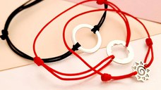 Set 3 bratari - Tata, mama si copil - Puzzle Familie - disc, banut si soare - Argint 925