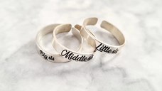 Set 3 inele personalizate - Little/Middle/Big sis - Argint 925