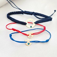 Set Bijuterii Familie Personalizata – 3 Bratari – Ingerasi cu Cristale Swarovski – Aur galben 14K – Snur Reglabil - 1