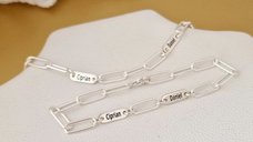 Set bijuterii personalizate TOTUL MEU - Lantisor si bratara din Argint 925 cu placute gravate