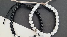 Set bratari Unisex personalizate cu pietre semipretioase si cilindri din Argint 925