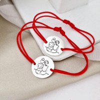 Set Cadou 2 bratari surori / prietene - banut din Argint 925, snur reglabil - 1