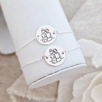 Set Cadou 2 bratari surori / prietene - banut si lantisor din Argint 925 - 1