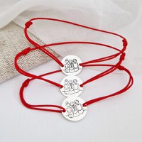 Set Cadou 3 bratari surori / prietene - banut din Argint 925, snur diverse culori - 1