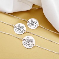 Set Cadou 3 bratari surori / prietene - banut si lantisor din Argint 925 - 1