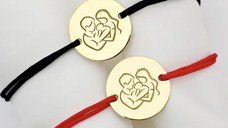 Set CADOU Parinti - Bratara banut personalizata - Proaspeti parinti - Argint 925 placat cu Aur Galben 18K, snur simplu