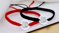 Set CADOU Parinti - Bratara banut personalizata - Proaspeti parinti - Argint 925, snur impletit