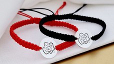 Set CADOU Parinti - Bratara banut personalizata - Proaspeti parinti - Argint 925, snur impletit