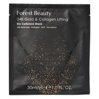 Masca de fata 24K Gold and Collagen Lifting Bio Cellulose Forest Beauty 30ml - 1