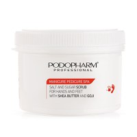 Scrub sare-zahar maini/picioare cu unt de shea si goji - PODOPHARM 600g - 1