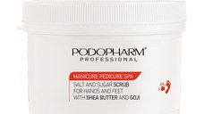 Scrub sare-zahar maini/picioare cu unt de shea si goji - PODOPHARM 600g