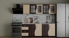 Bucatarie CIP S 2m, Wenge + Mesteacan