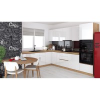 Bucatarie colt Chelsea V2, 221 300x60x200 cm, Alb Stejar K003 - 1