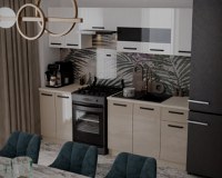 Bucatarie Daria, 240x60x200cm, Alb+Cappuccino - 1