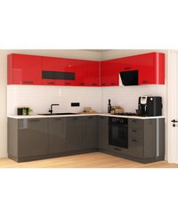 Bucatarie Daria colt V2, Rosu+Antracit - 1