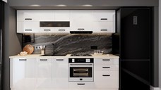 Bucatarie Daria MDF, 260x60x200cm, Alb