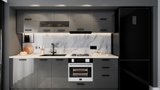 Bucatarie Daria MDF, 260x60x200cm, Gri antracit