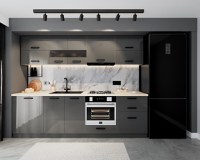 Bucatarie Daria MDF, 260x60x200cm, Gri antracit - 1