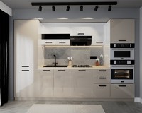Bucatarie Daria, MDF Alb+Cappuccino, 303x60x200cm - 1