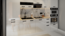 Bucatarie Daria, MDF Alb Lucios, 300x60x200cm