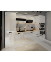 Bucatarie Daria, MDF Alb Lucios, 300x60x200cm - 1