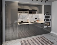Bucatarie Daria, MDF Gri Antracit, 303x60x200cm - 1