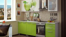 Bucatarie Famp Mar, 180x60x200 cm, Alb + Verde