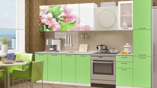 Bucatarie Famp Mar, 240x60x214 cm, Verde