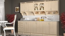 Bucatarie Korona Mebel MDF 2.6m Mesteacan, Blat Intreg