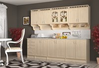 Bucatarie Korona Mebel MDF 2.6m Mesteacan, Blat Intreg - 1