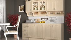 Bucatarie Korona Mebel MDF 2m, 200x60x200 cm, Mesteacan