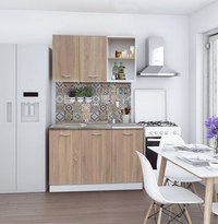Bucatarie Natali 1.2 m, Alb + Sonoma - 1