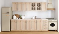 Bucatarie Olea Mebel 2.6m MDF Mesteacan Cu Blat Intreg - 1